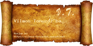 Vilmos Tonuzóba névjegykártya