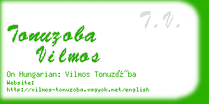 tonuzoba vilmos business card